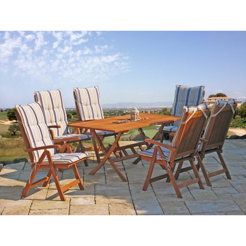 Mayela Rectangular Eucalyptus Folding Outdoor Dining Table With Umbrella Hole , cm W cm D, 160 x 90cm