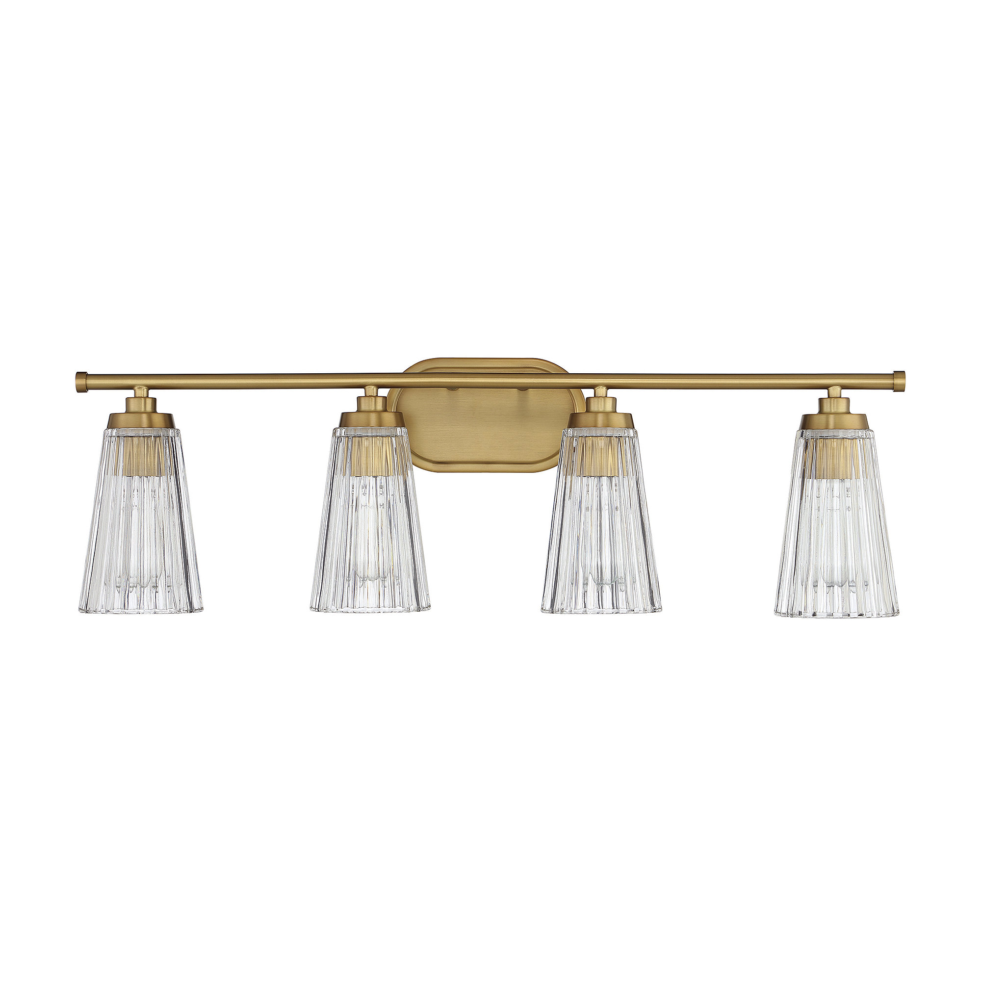 Jeanie 4 Light Ribbed Dimmable Bath Sconce, Brass
