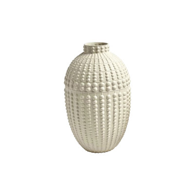 Nail Head Vase-Rustic White