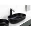 Lavabo vasque de salle de bain noir mat de 14 po - Installation au-dessus du comptoir, Scratch, drainage rapide de l'eau 24 po x 14 po, hygiénique, lisse,-16736720