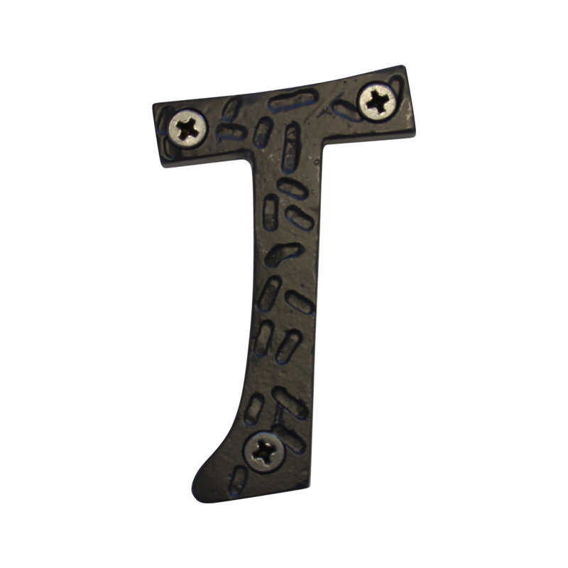 3'' H Metal Surface Mount House Letter, T