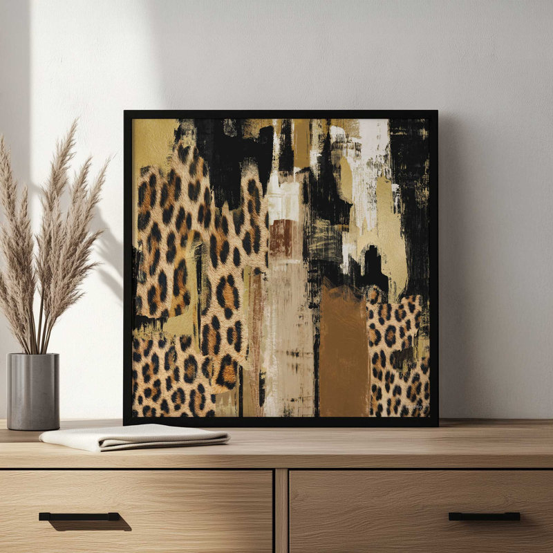 «Abstract Safari II» par Amber Sterling, reproduction d'art, L 20 po x H 20 po, Or, Impression encadrée