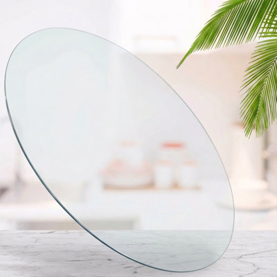 Plateau en verre de remplacement rond 0,3 po de qualité professionnelle avec bord lisse biseauté