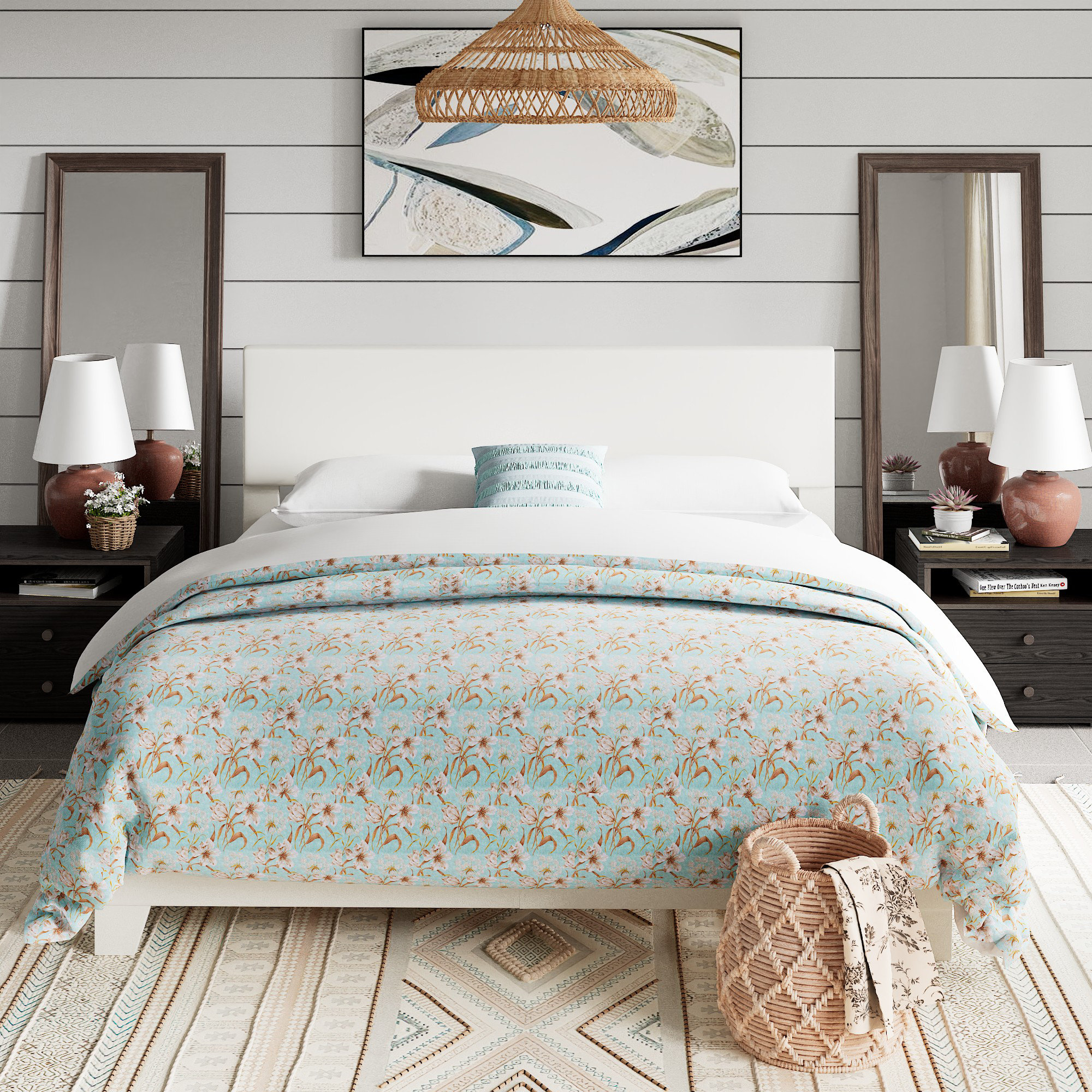 Ebern Designs Simple Rectangular Upholstered Platform Bed & Reviews ...
