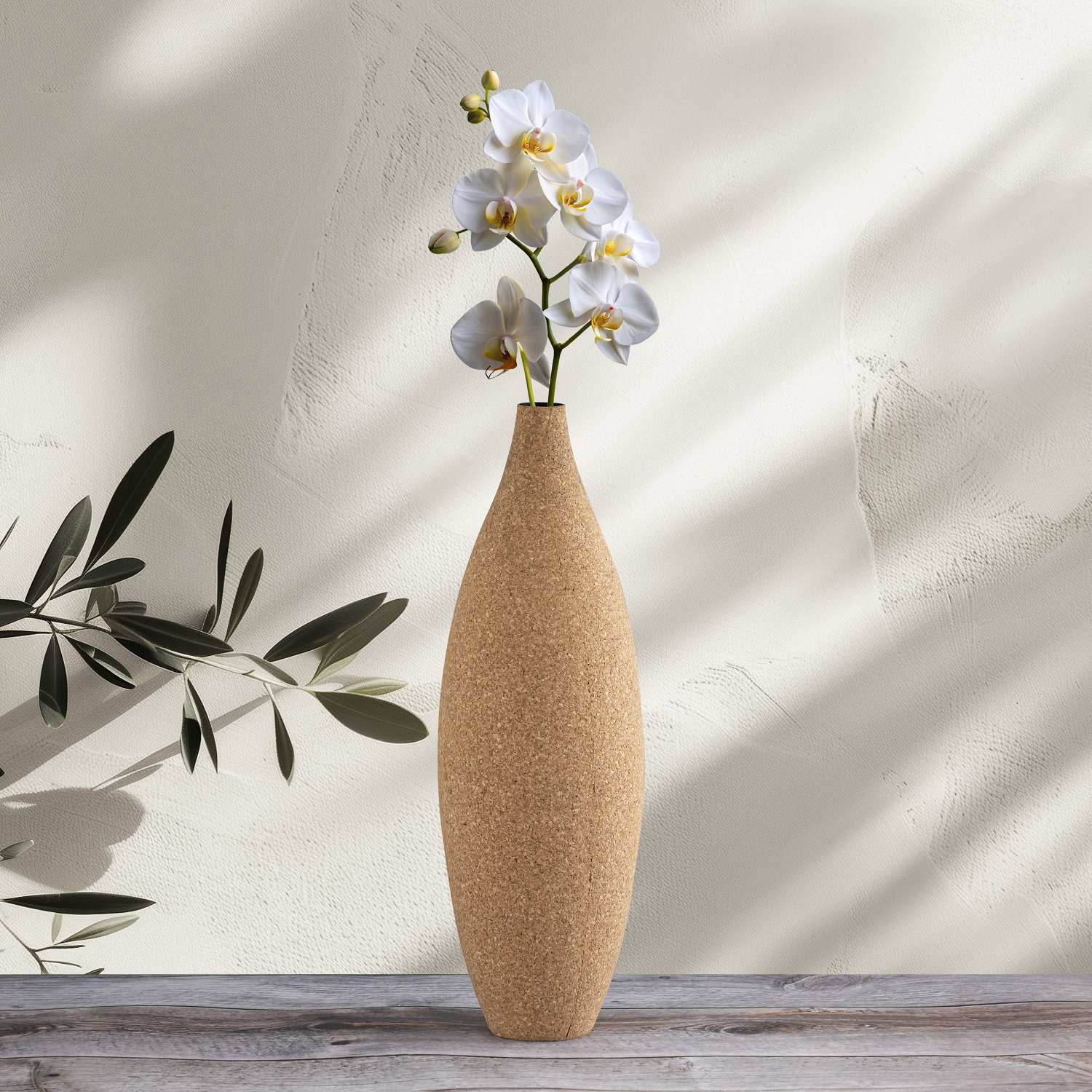 Cork Wrapped Table Vase, 18.75" H x 6.25" W x 6.25" D