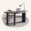 Bureaux ovales noirs en bois massif-108511065