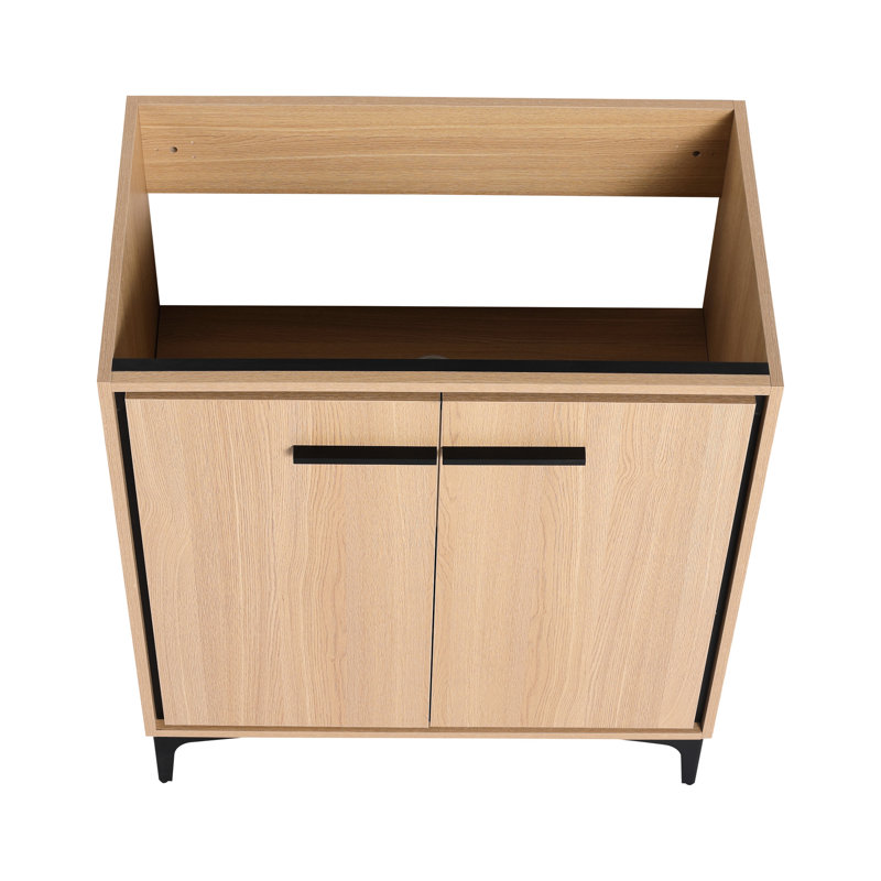 Meuble-lavabo de 30 po, espace de rangement, bois d'ingénierie, rehausser votre salle de bain, base de meuble-lavabo de style américain 30 po, armoire de couleur chêne, conception spacieuse
