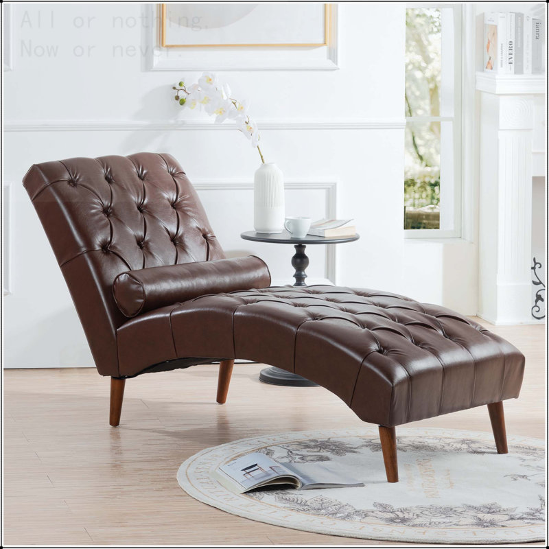 Chaise longue rembourrée, Marron foncé