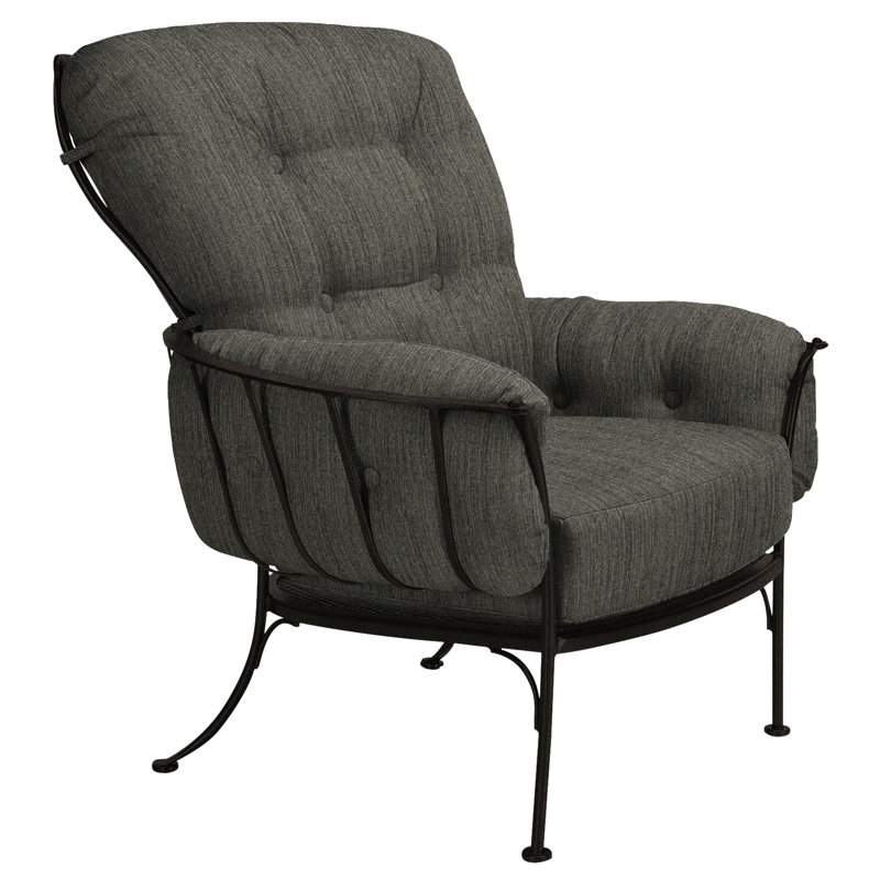 Monterra Outdoor Lounge Chair, Carbon Black, Cast Lagoon