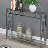 Darek 42'' Glass Top Console Table