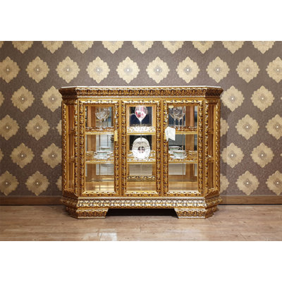 Auman Lighted Curio Cabinet by Rosdorf Park