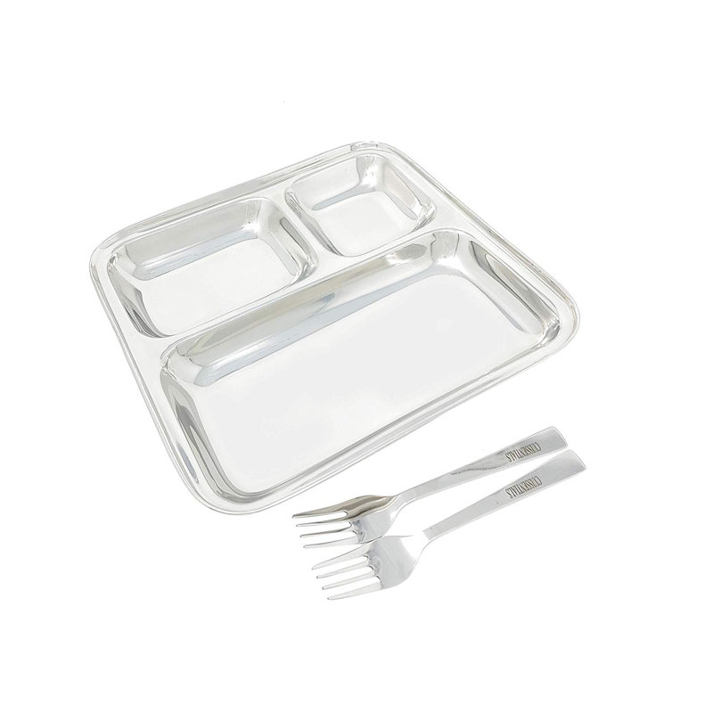 Symple Stuff Stainless Steel Divided Serving Dish