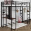 Lit mezzanine en métal avec 2 tablettes et un bureau-101953788-113317681