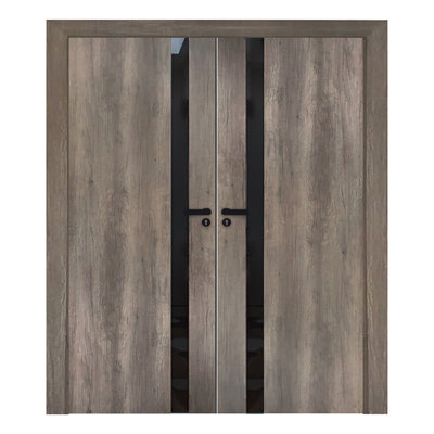 Porte standard en verre, PVC, vinyle et bois