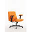 Fauteuil de bureau orange en velours orange avec accoudoirs croisés - élégant, confortable et ergonomique pour le bureau à domicile, les jeux et le maquillage