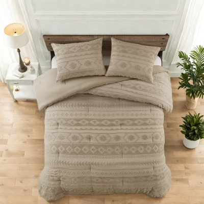 Oversized Chenille Bedding Set, Tan Comforter For Home