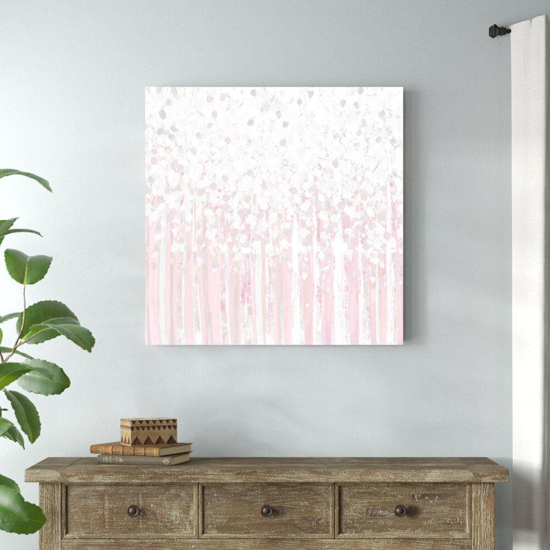«Blush Trees», reproduction d'art sur toile tendue, H 36 po x l 36 po, Imprimé avec cadre blanc, Oui