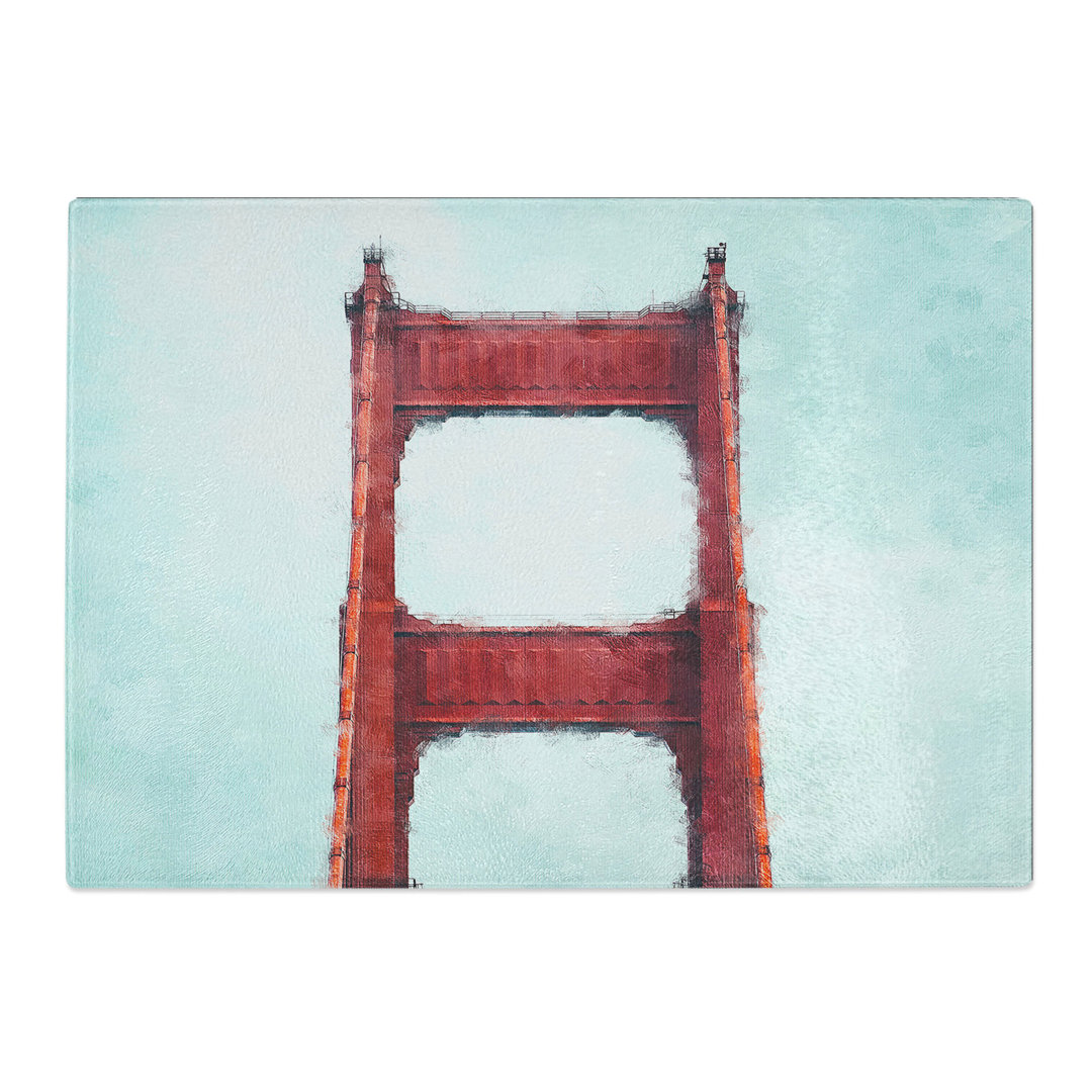 Tempered Glass the Top of the Golden Gate Bridge Chopping Board
