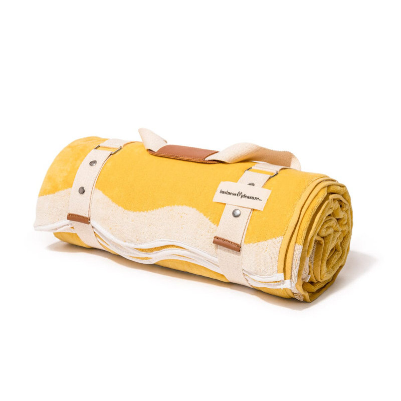Couverture de plage, Jaune / Blanc