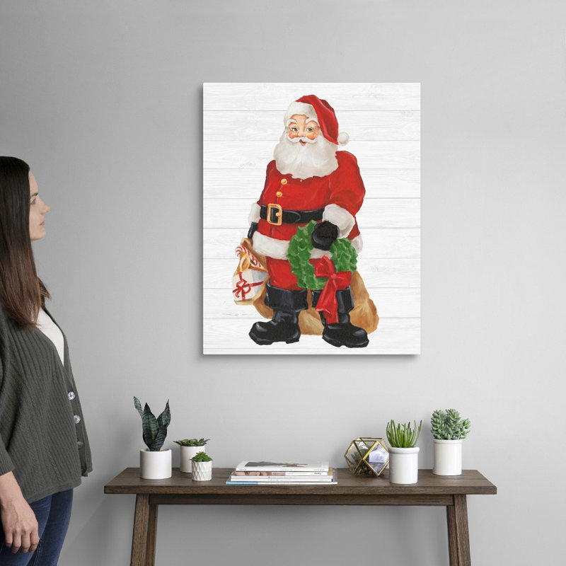 «Nostalgic Santa I» par Ethan Harper - reproduction d'art sur toile, Toile tendue, H 30 po x l 24 po x P 1,25 po