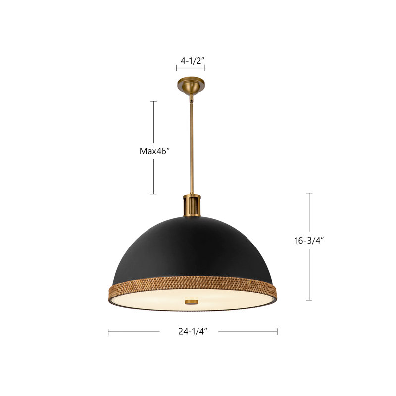 Doral Pendant, Matte White, 16.75"H x 24.25"W x 24.25"D