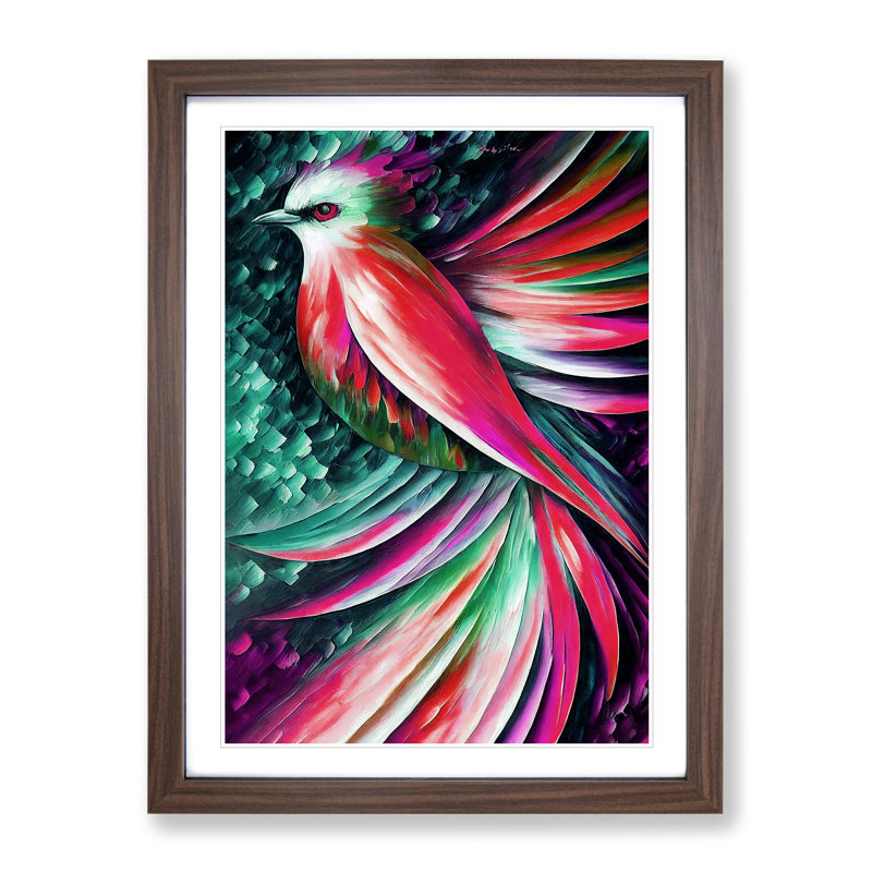 Lone Bird No.3 - Framed Print, 64cm H x 46cm W x 2cm D, Walnut