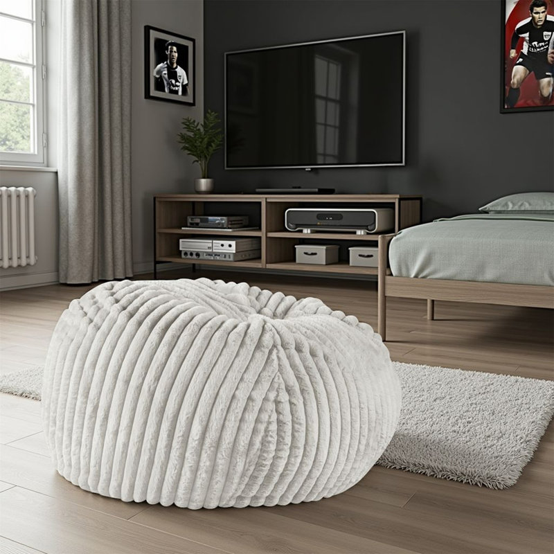 Méridienne 40 po Minky Dove, Polyester blanc
