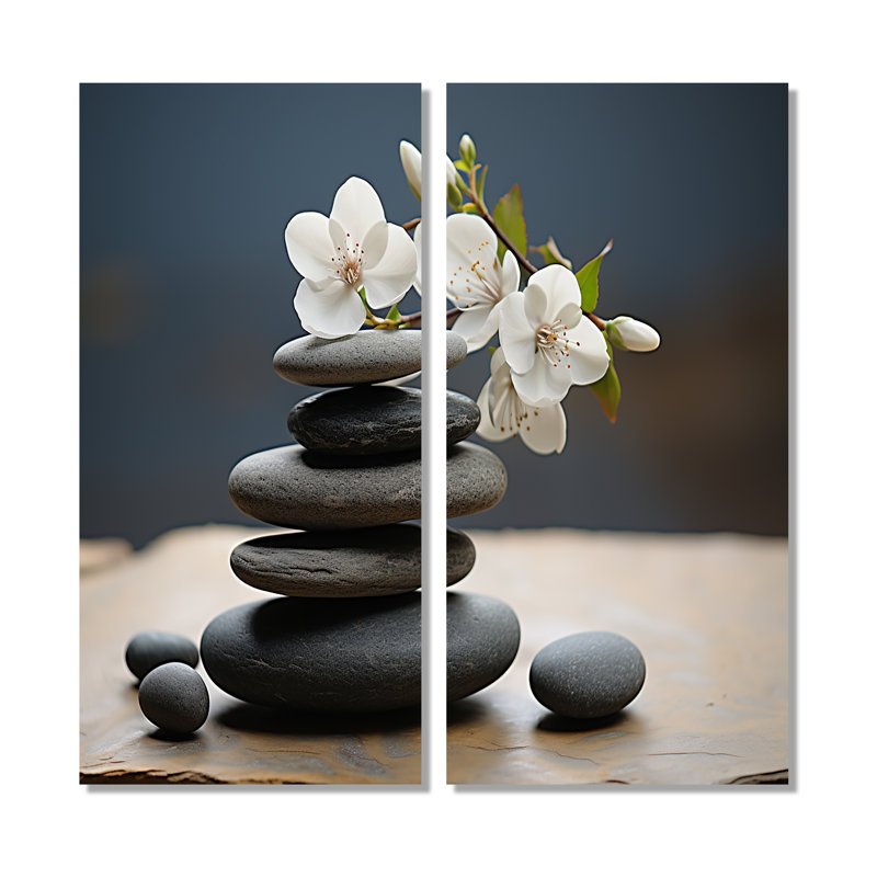 Art mural moderne sur toile Zen, H 32 po x l 32 po, Toile tendue, Ne s’applique pas