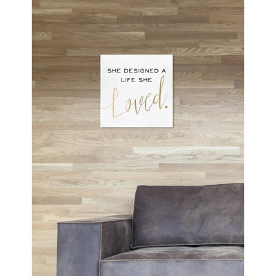 «She Designs Gold» par Oliver Gal, reproduction d'art textuel sur toile