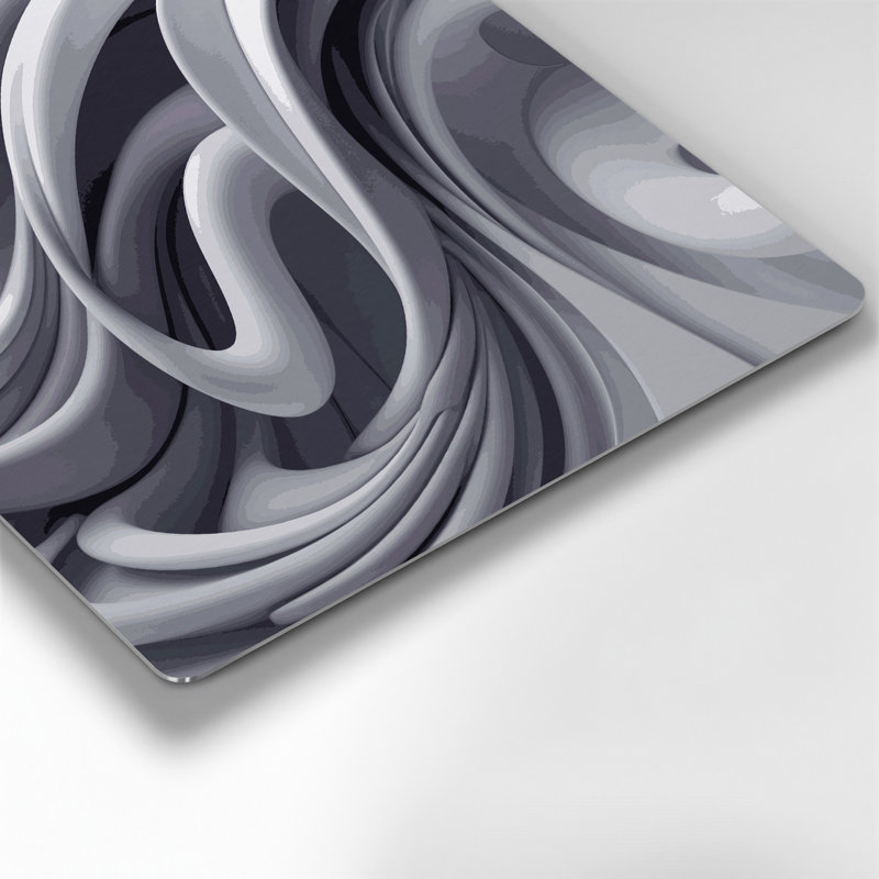 Biomorphic Abstraction 12, art mural gris en métal, H 16 po x l 16 po