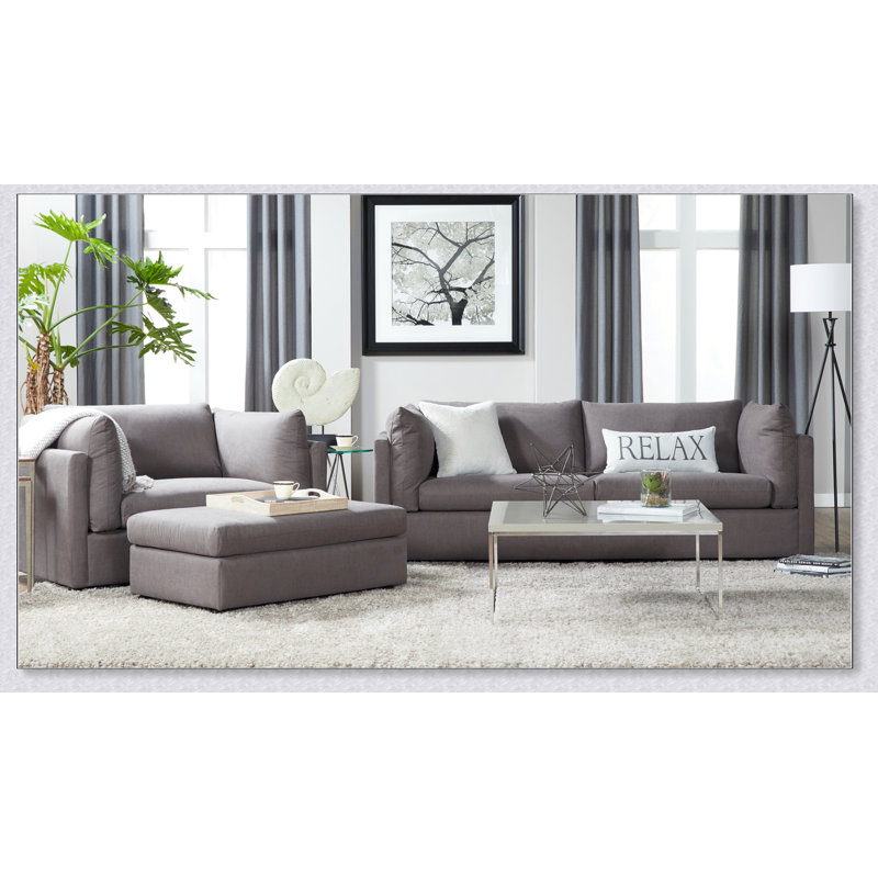 Repose-pieds de salon en tissu, Gris carbone