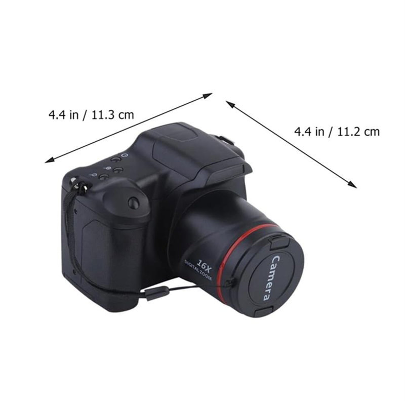 16X Zoom HD Digital Camera for Kids & Beginners - 1080P Vlogging Camcorder with 2.4" Screen, Anti-Shake, Compact Point-and-Shoot - Black