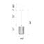 Luminaire suspendu cylindrique unique 2 lumières Batty