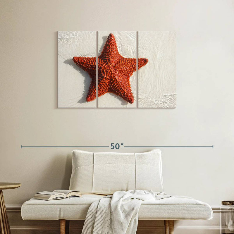 Brampt Beach Red Starfish, 24" H x 38" W