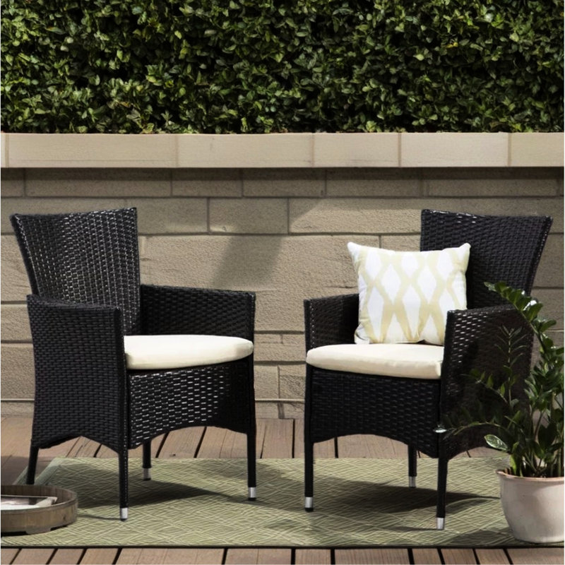 2 chaises d'extérieur - siège confortable en tissu PE et Water Pad (de 2)