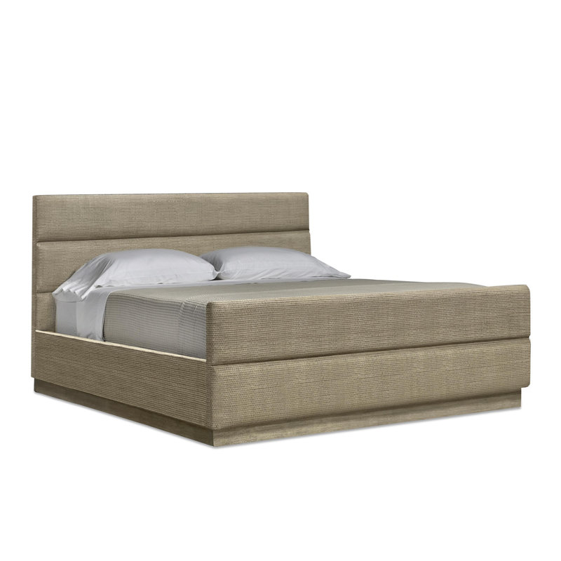 Upholstered Bed, White Ceruse