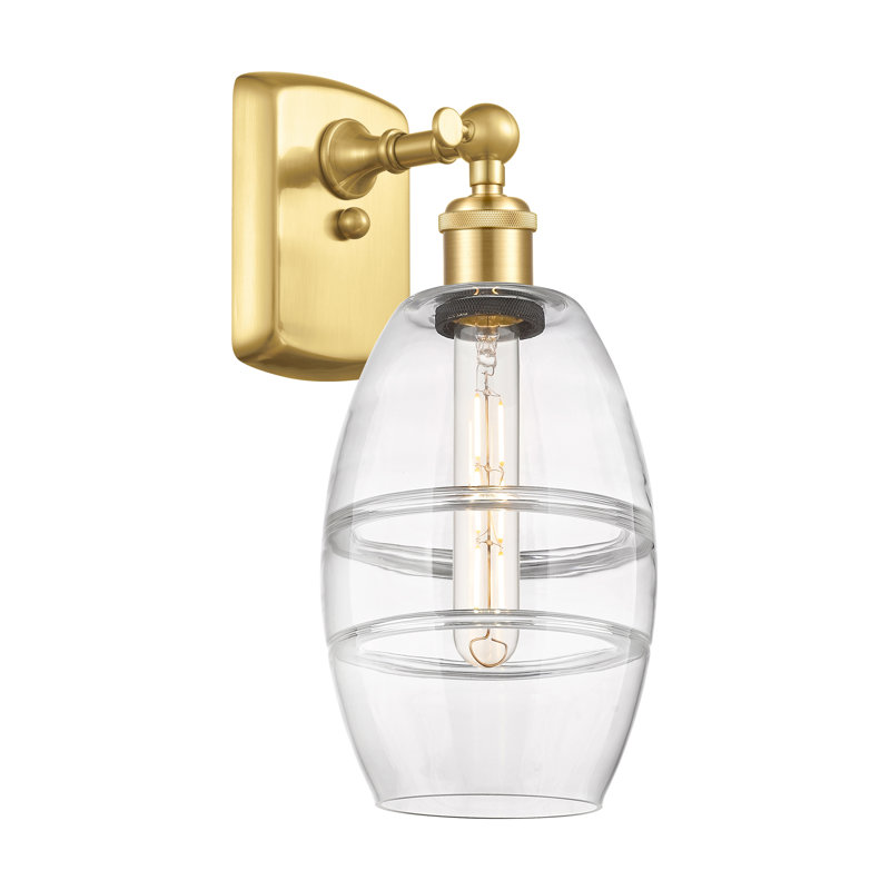 Applique murale en acier Bettylou, Transparent, H 9,13 po x l 5,88 po x P 7,06 po, Or satiné