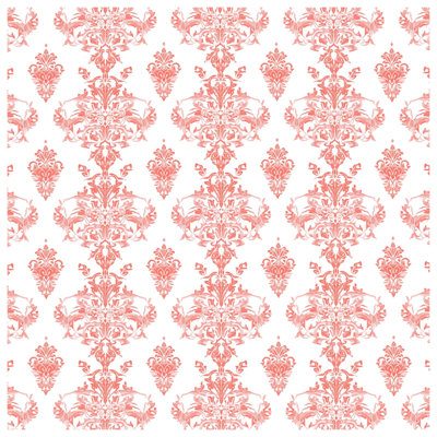 Tapisserie murale motif damassé rose