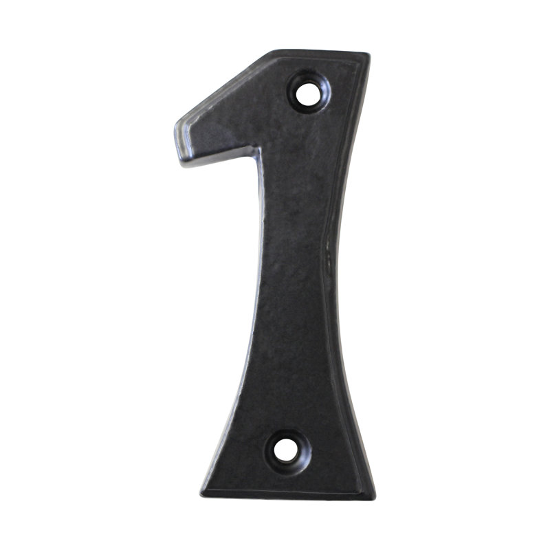 Numéro de maison de 2,8 po, 1, Noir