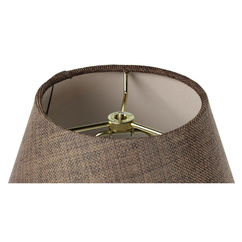 abat-jour empire en tissu de jute H 9 po (vis), Chocolat
