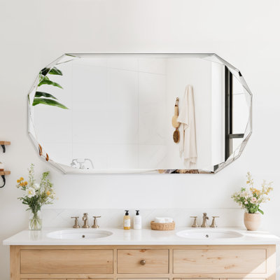 Miroir de salle de bain ovale biseauté sans cadre