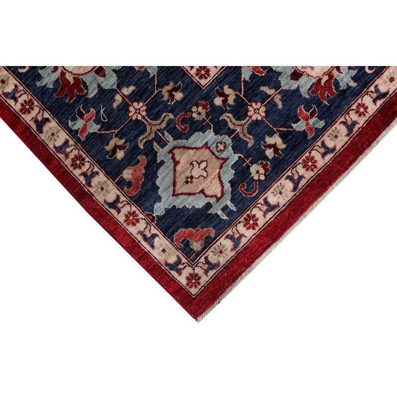 Tapis unique rouge / bleu marine de 9 pi 11 po x 13 pi 3 po