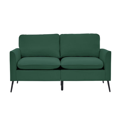 Cat Paw Leather Upholstered Sofa Loveseat,Nordic Retro Light Luxury Living Room Balcony Bedroom Single Casual Sofa Chair Double Sofa + Two Pack Combination(Green)