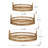 Set Of 3 Round Bamboo Trays With Handles, Brown Woven Decorative Serving Or Display Trays