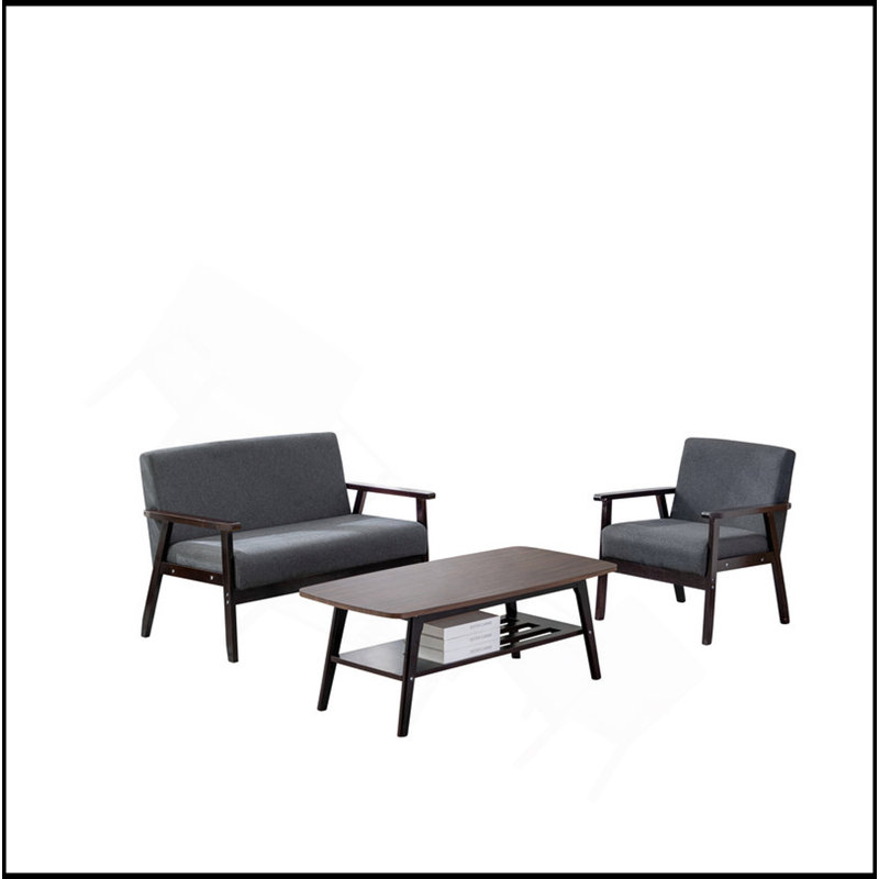 Ensemble de chaise basse Sharell, Gris foncé, Noir