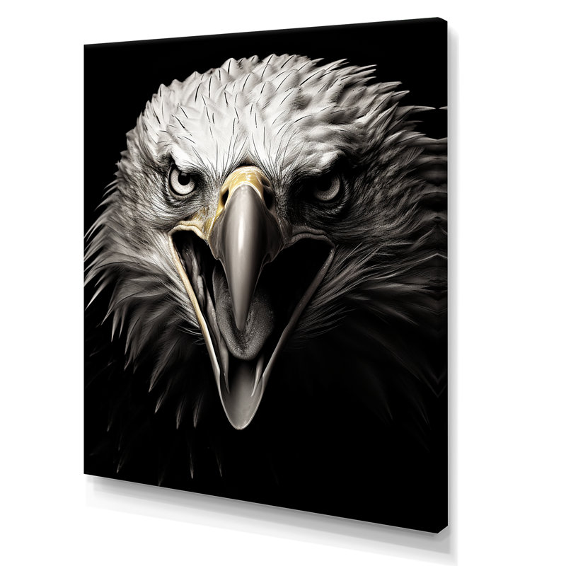 Aigle audacieux, regard fort III, H 44 po x l 34 po x P 1,5 po, Toile tendue