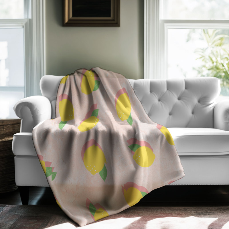 Couverture de sherpa de qualité supérieure 1 pièce Pink Lemonade Pop, L 60 po x L 80 po