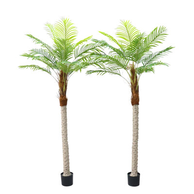 2pcs Artificial Palm Tree, Realistic Palm Tree, Tall Tropical Tree In Pot For Indoor Outdoor Home Office Living Room Yard Decor