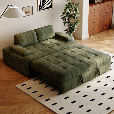 Green Polyester Modular Sofa bed cushion couch