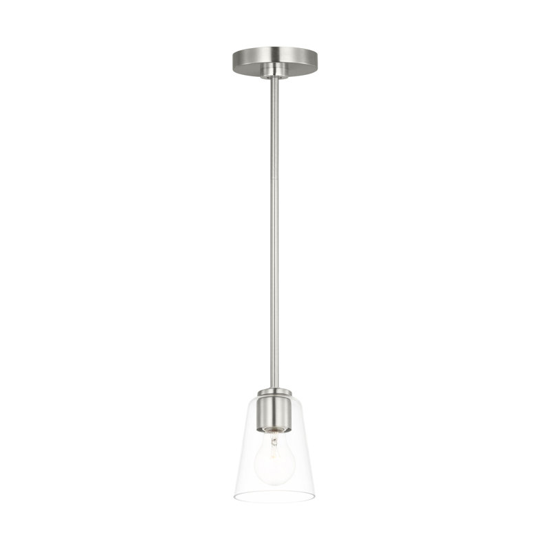 Mini-luminaire suspendu à une lumière Miles de génération Lighting , Clair, Nickel brossé